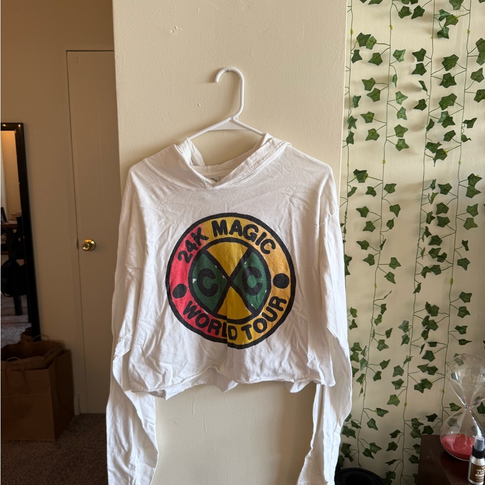 24K Magic World Tour Men's White Long Sleeve Tee